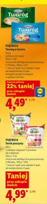 Serek puszysty z oliwkami, kaparami i czosnkiem lub z bekonem promocja w Lidl