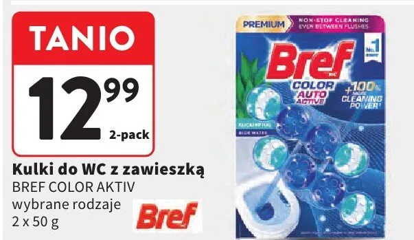 Kulki do WC z zawieszką Bref Color Aktiv promocja w Intermarche