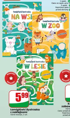 Łamigłówki Bystrzaka z naklejkami promocja w Dino