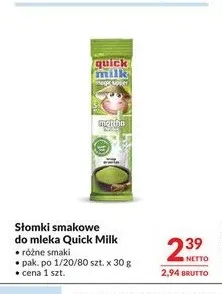 Słomki smakowe do mleka Quick Milk promocja w Makro