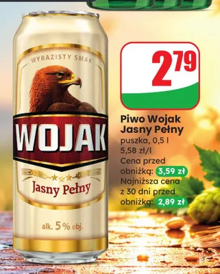 Piwo Wojak Jasny Pełny promocja w Dino