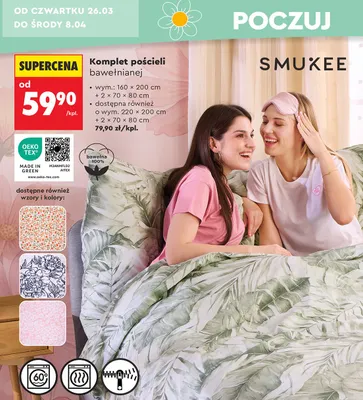 Komplet pościeli bawełnianej promocja w Biedronka