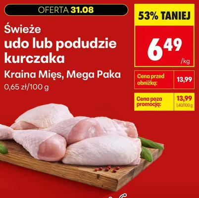 Świeże podudzie kurczaka Kraina Mięs Mega Paka promocja w Biedronka