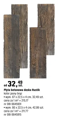 Płyta betonowa deska Rustik promocja w OBI