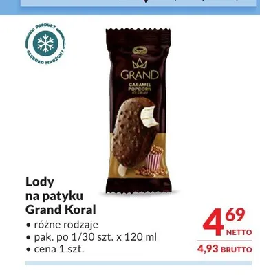 Lody na patyku Grand Koral promocja w Makro