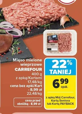 Mięso mielone wieprzowe Carrefour promocja w Carrefour Market
