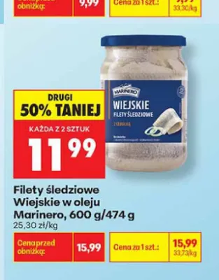 Filety śledziowe Wiejskie w oleju Marinero promocja w Biedronka