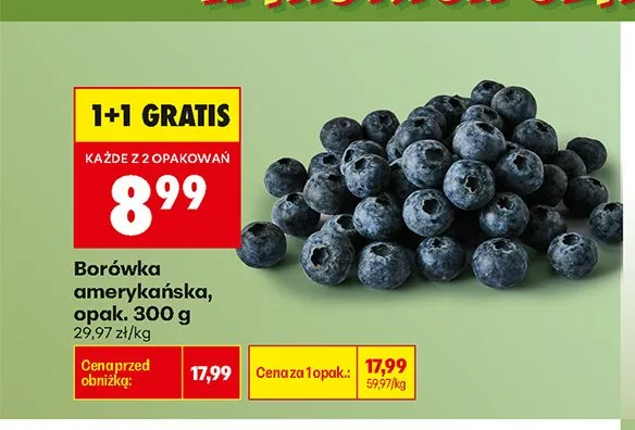 Borówka amerykańska promocja w Biedronka