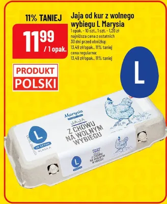 Jaja od kur z wolnego wybiegu L promocja w POLOmarket