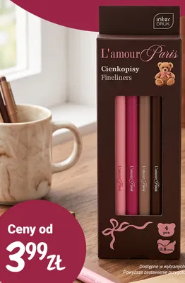Cienkopisy Interdruk L'amour Paris 4-pak promocja w Rossmann