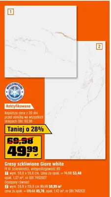 Gresy szkliwione Glore white OBI promocja w OBI