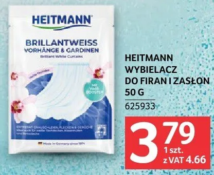 Wybielacz Heitmann do firan i zasłon 50g promocja w Selgros