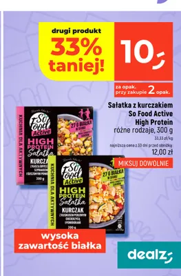 Sałatka z kurczakiem z kuskusem perłowym ciecierzycą i pomidorami So Food Active High Protein promocja w Dealz