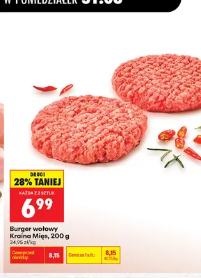 Burger wołowy Kraina Mięs promocja w Biedronka