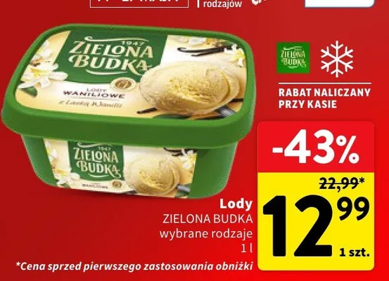 Lody Zielona Budka wybrane rodzaje promocja w Intermarche