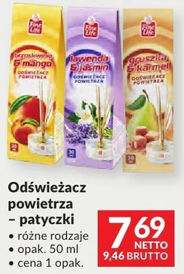 Odświeżacz powietrza - patyczki Fine Life różne rodzaje promocja w Makro