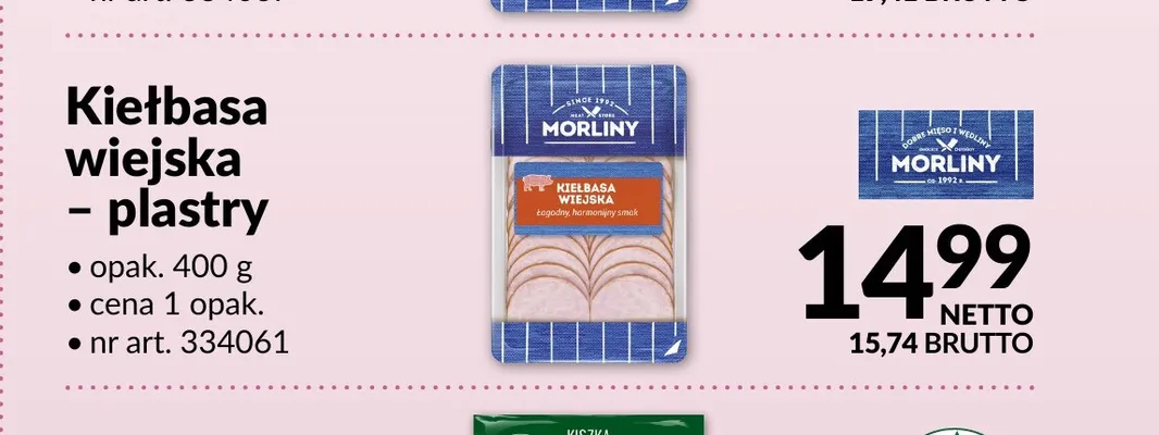 Kiełbasa wiejska plastry Morliny promocja w Makro