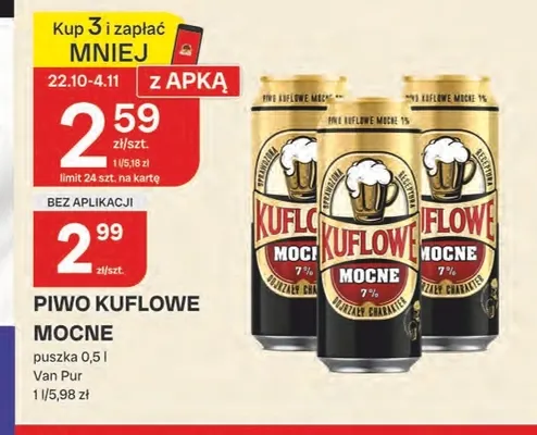 Piwo Kuflowe Mocne 7% promocja w Chorten