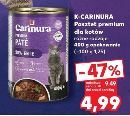 Pasztet premium dla kotów różne rodzaje promocja w Kaufland