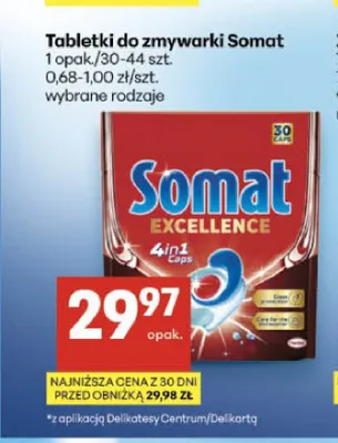 Tabletki do zmywarki Somat Excellence promocja w Delikatesy Centrum