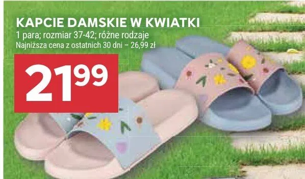 Kapcie damskie w kwiatki promocja w Stokrotka