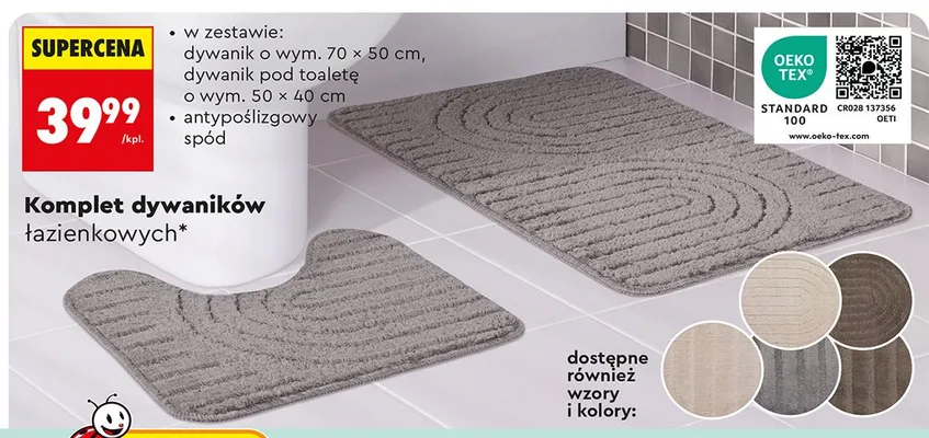 Komplet dywaników łazienkowych promocja w Biedronka