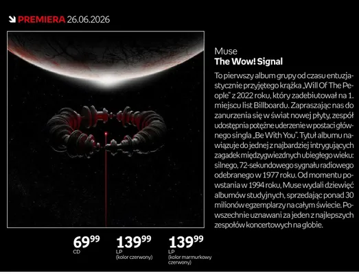 Płyta LP Muse The Wow! Signal kolor czerwony promocja w Empik