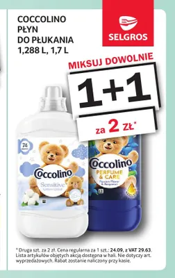 Płyn do płukania Coccolino promocja w Selgros