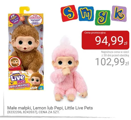 Interaktywna małpka Lemon Little Live Pets promocja w Smyk