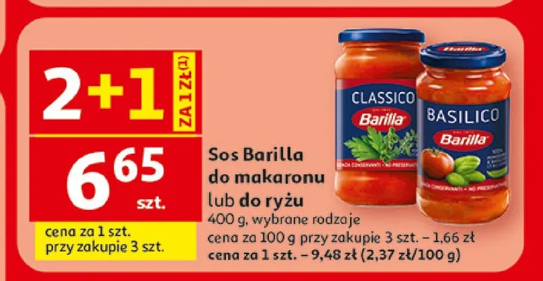 Sos do makaronu Barilla Classico promocja w Auchan