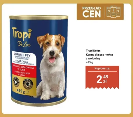 Karma dla psa mokra Tropi Delux z wołowiną promocja w Dino