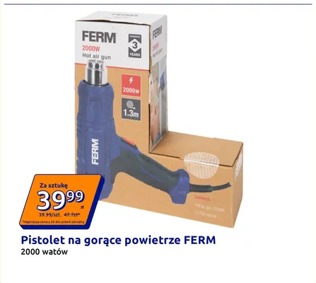 Pistolet na gorące powietrze Ferm promocja w Action