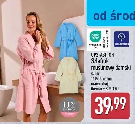 Szlafrok muślinowy damski UP2FASHION promocja w Aldi