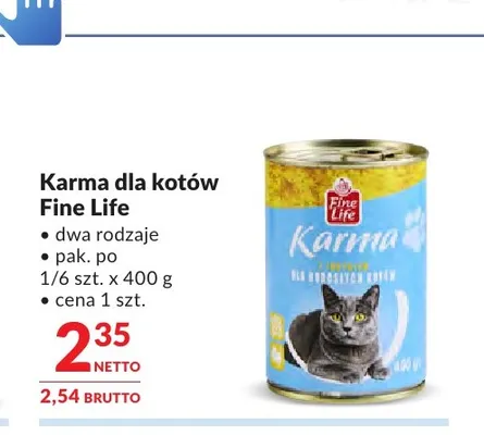 Karma dla kotów Fine Life promocja w Makro