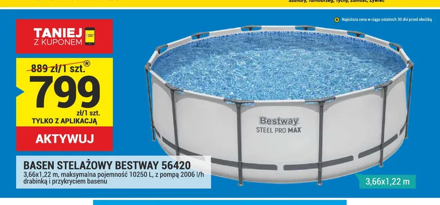 Basen stelażowy Bestway 56420 promocja w Merkury Market