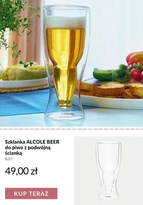 Szklanka do piwa z podwójną ścianką Homla Alcole Beer 0,5 l promocja w Homla