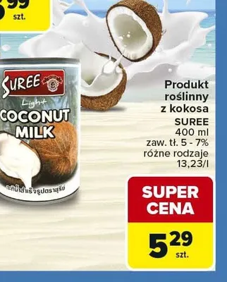 Produkt roślinny z kokosa SUREE zaw. tł. 5-7% promocja w Carrefour