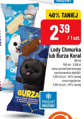 Lody Chmurka Koral 90ml promocja w POLOmarket