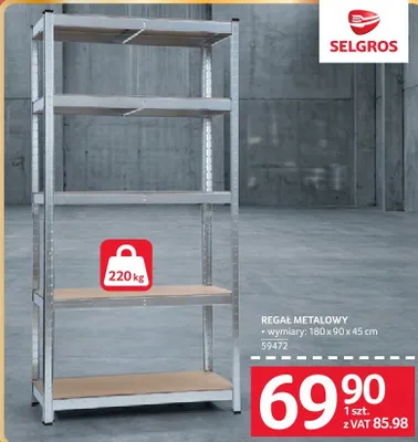 Regał metalowy promocja w Selgros