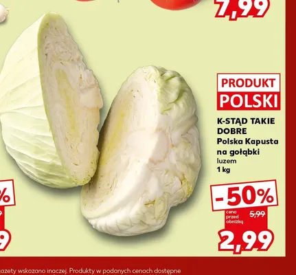 Kapusta na gołąbki polska K-Stąd Takie Dobre promocja w Kaufland