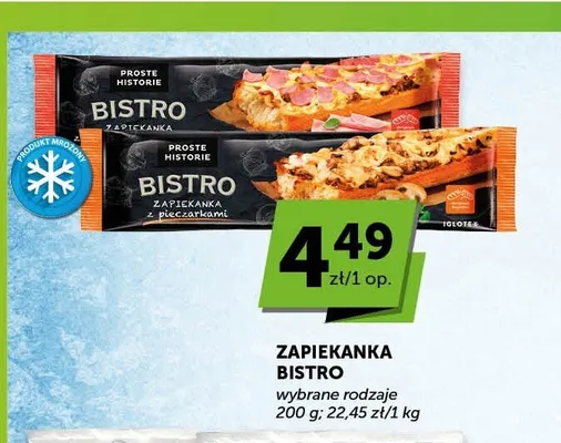 Zapiekanka z szynką i pieczarkami Proste Historie Bistro promocja w Groszek