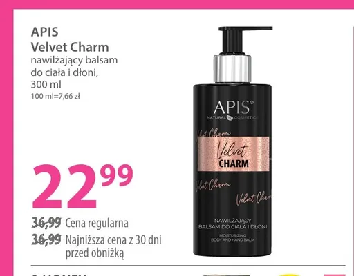 Balsam do ciała i dłoni APIS Velvet Charm nawilżający promocja w Hebe