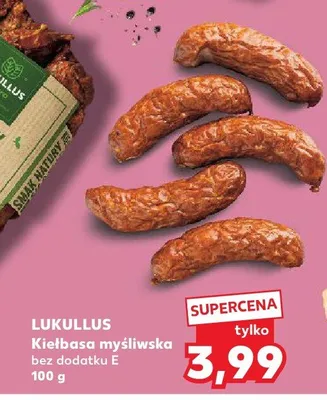 Kiełbasa myśliwska Lukullus bez dodatku E promocja w Kaufland