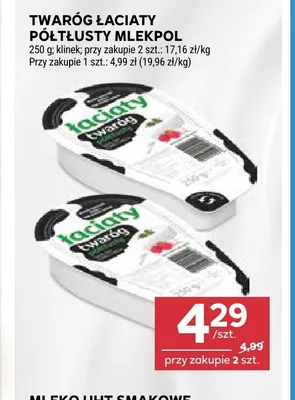 Twaróg Łaciaty półtłusty Mlekpol promocja w Stokrotka
