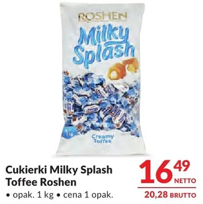 Cukierki Milky Splash Toffee Roshen promocja w Makro