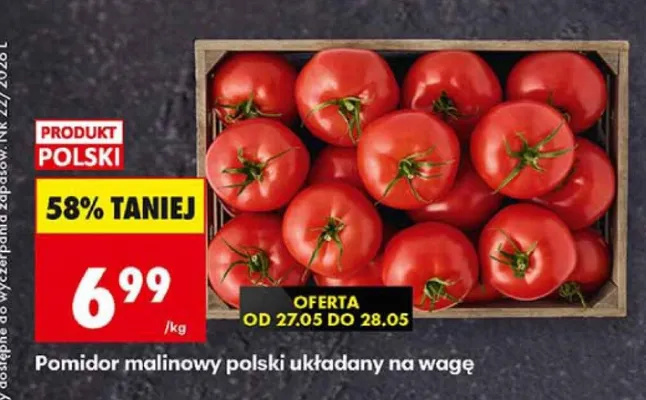 Pomidor malinowy polski układany na wagę promocja w Biedronka