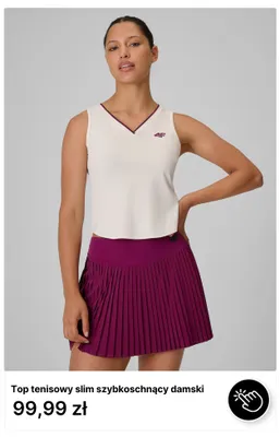 Top tenisowy slim szybkoschnący damski 4F promocja w 4F
