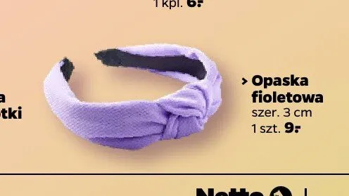Opaska do włosów fioletowa promocja w Netto