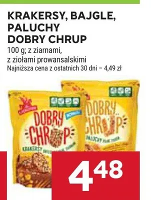 Krakersy, bajgle, paluchy Dobry Chrup promocja w Stokrotka
