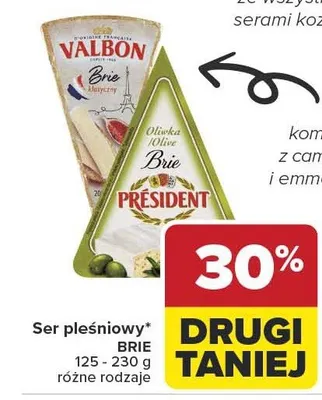 Ser pleśniowy Brie różne rodzaje promocja w Carrefour Market